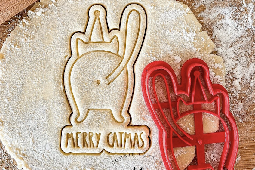 Cat Christmas cookie cutters