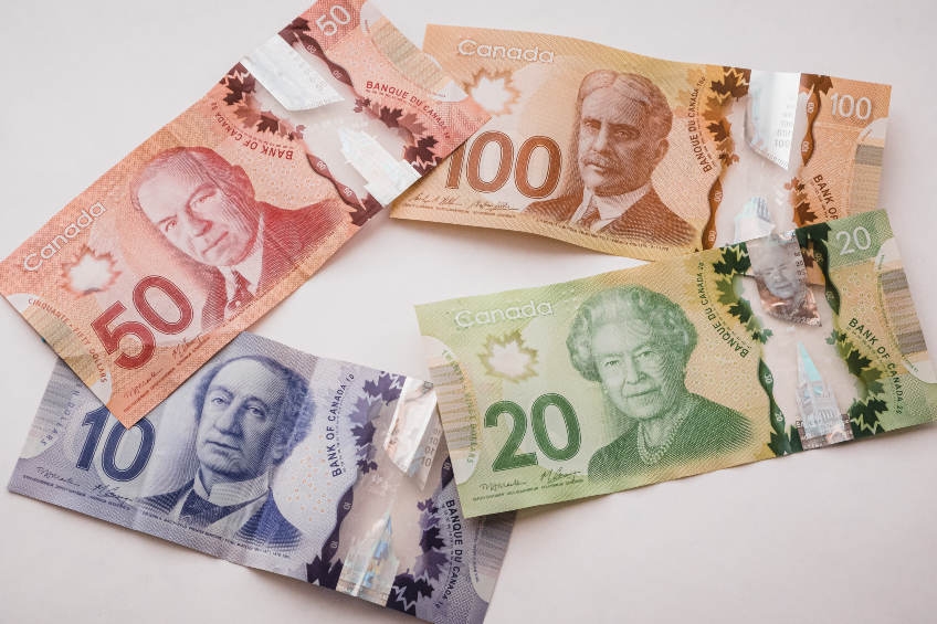 Assorted Canadian paper money