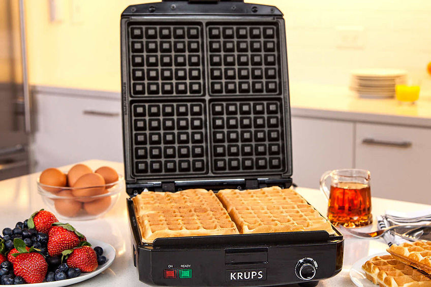Krups Belgian 4-slice Waffle Maker with Removable Plates