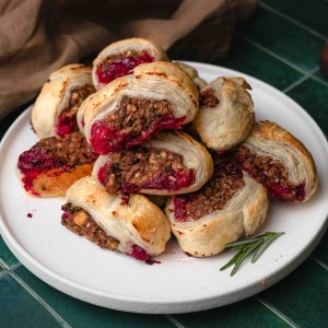 Vegan Cranberry Mushroom Sausage Rolls