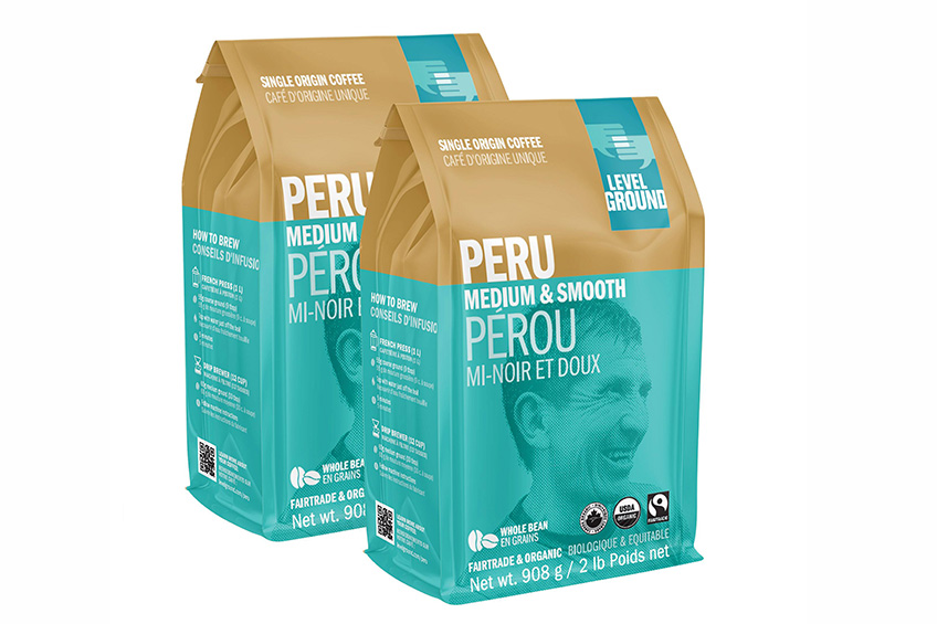Level Ground Peru Medium Roast Organic Whole Bean Coffee, 2 × 908 g