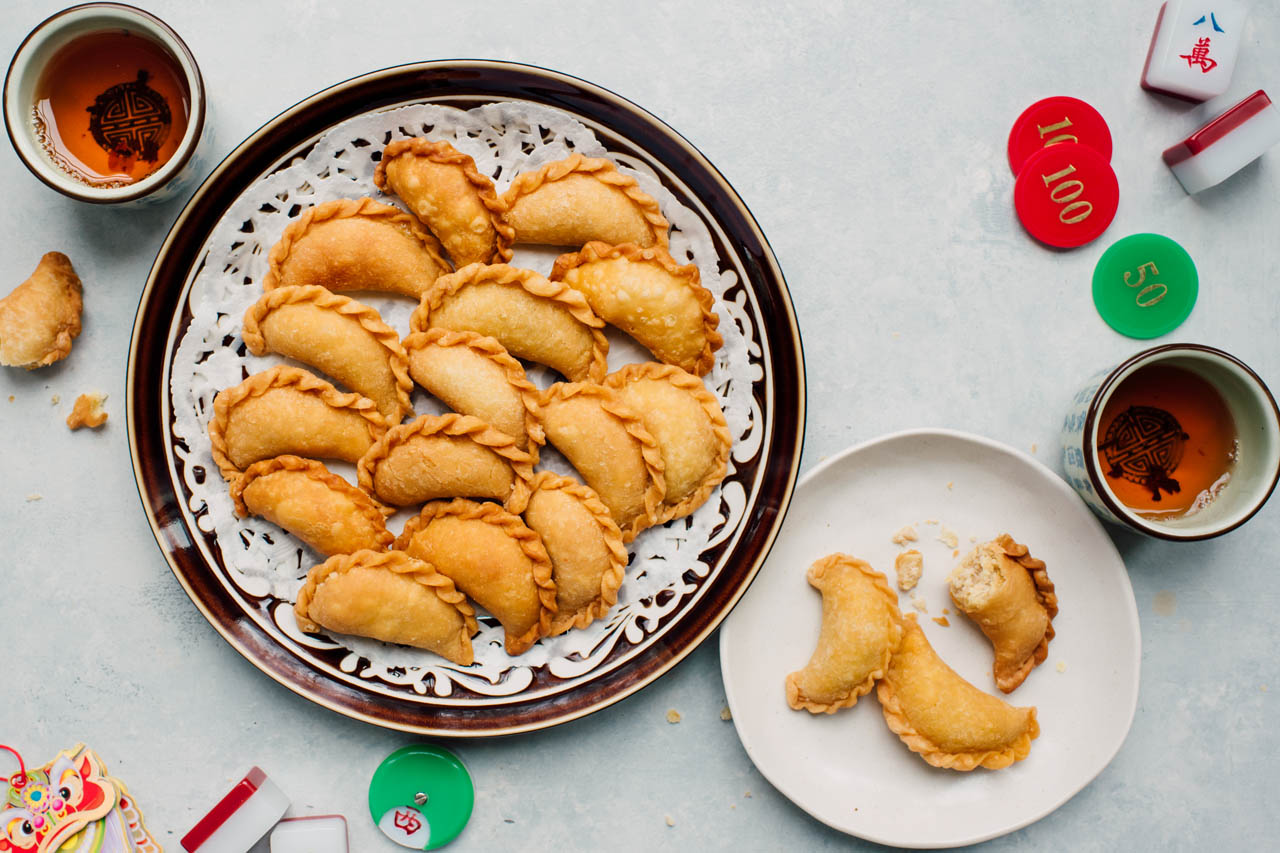 Fried sweet peanut dumplings for Lunar New Year