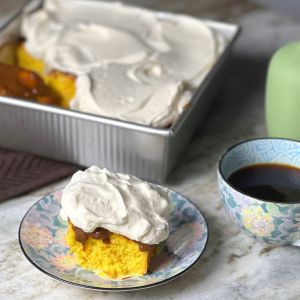 Saffron Tres Leches Cake With Coffee-Infused Dulce de Leche