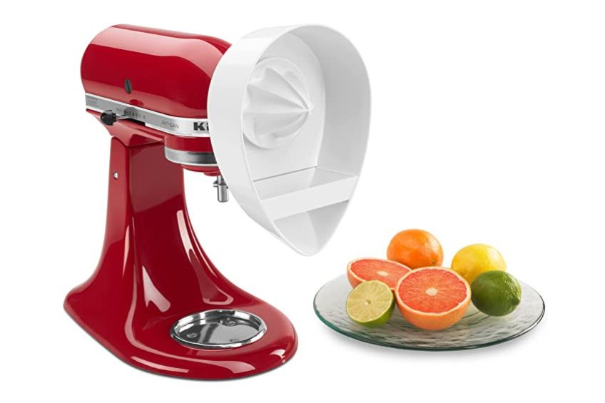 KitchenAid stand mixer with juicer attachment