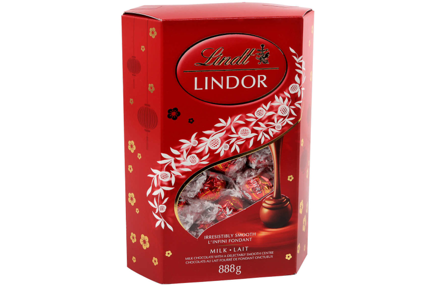 A box of classic milk chocolate Lindtt Lindor chocolates