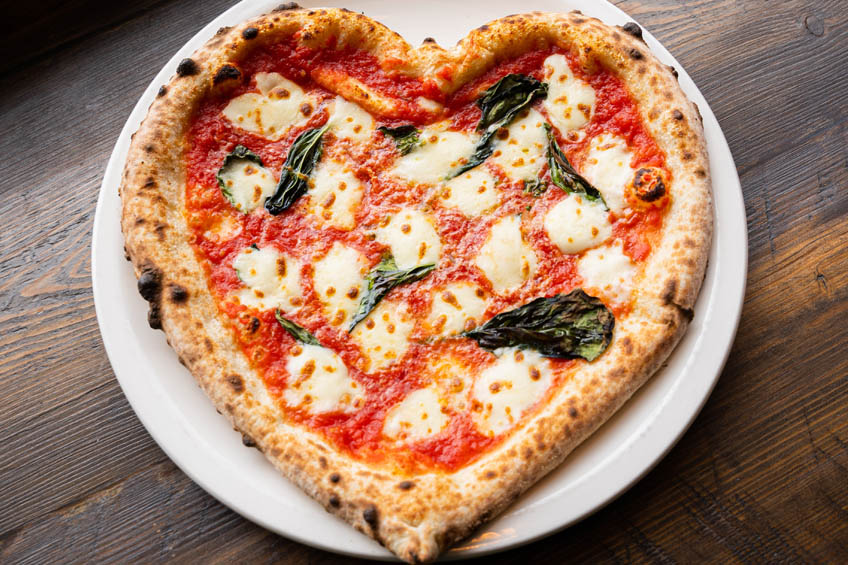 Pizzeria Libretto Valentine's Day heart-shaped pizza