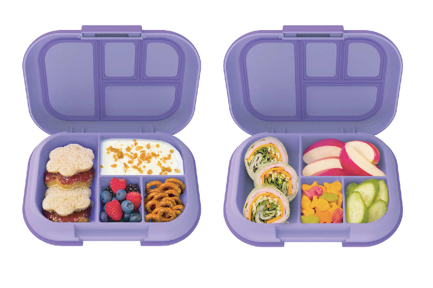 A two-pack of purple chillable bento lunch boxes