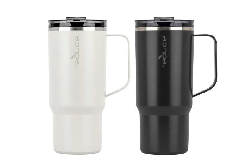 Reduce 710 mL Insulated Mug, 2 pack in white and black