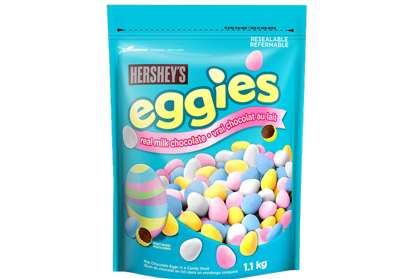 A large size bag of Hershey Eggies