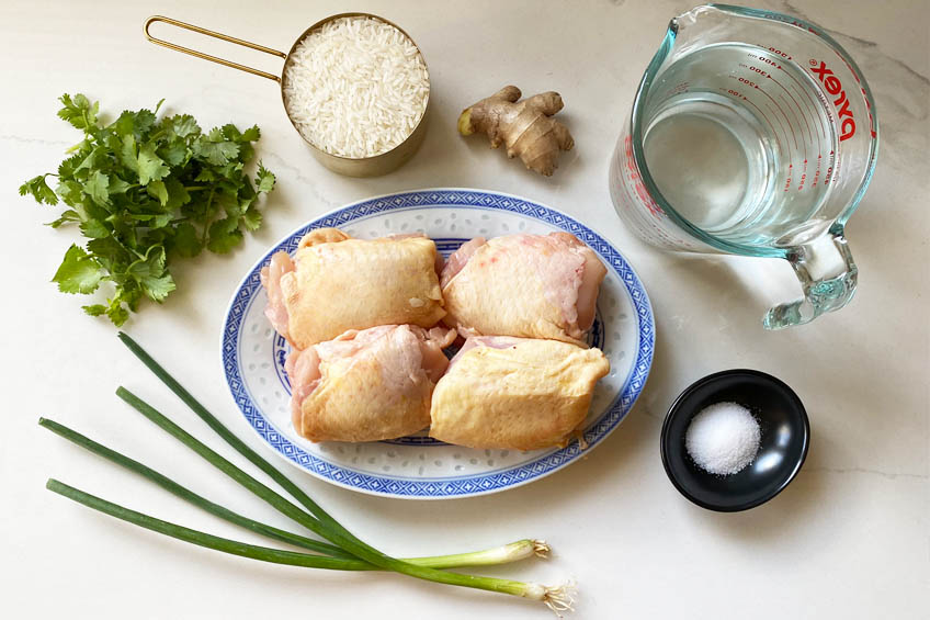 Ingredients for Instant Pot chicken congee