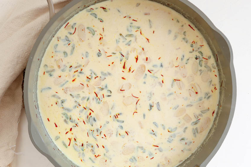 Seviyan (vermicelli rice pudding) ingredients in a pan