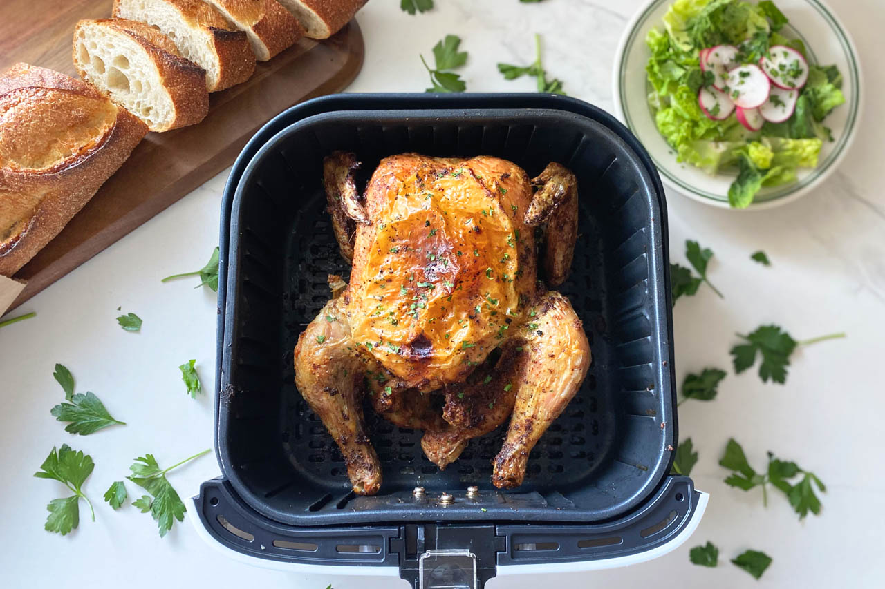 Air fryer whole roasted chicken