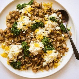 Warm Butter Beans With Lemon Zest, Ricotta and Parsley Pesto