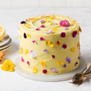 Lemon Elderflower Cake With Edible Flower Confetti