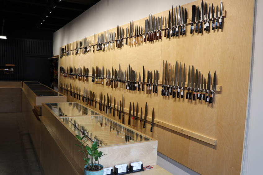The Cooks Edge wall of knives