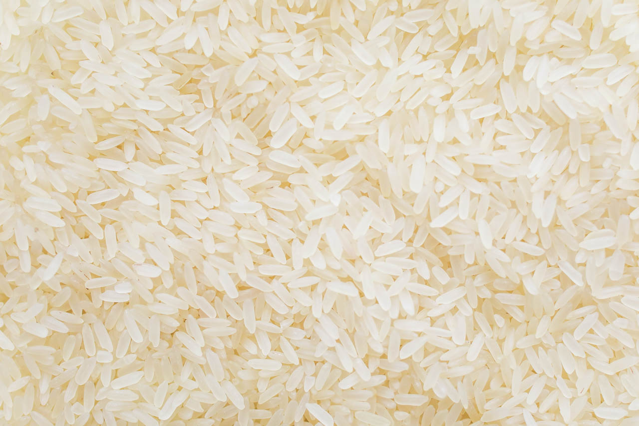 Closeup on white rice