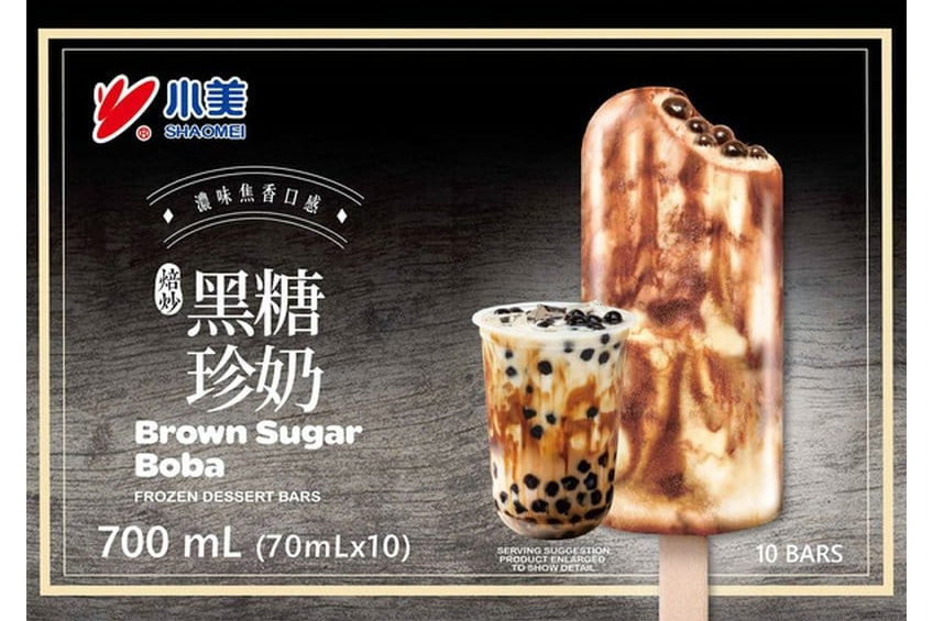A package of milk tea flavoured ice cream bars