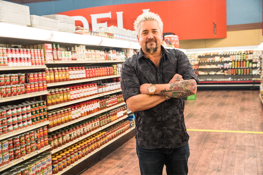 Guy Fieri on the set of Guy's Grocery Games