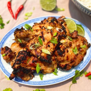 Grilled Sticky-Sweet Lemongrass Chicken Thighs