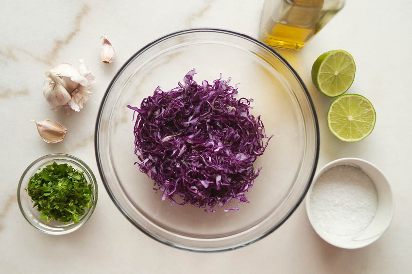 Ingredients for cabbage slaw