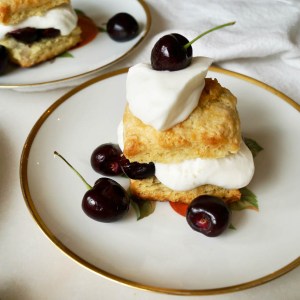 Cherry Shortcakes With Yogurt Whipped Cream