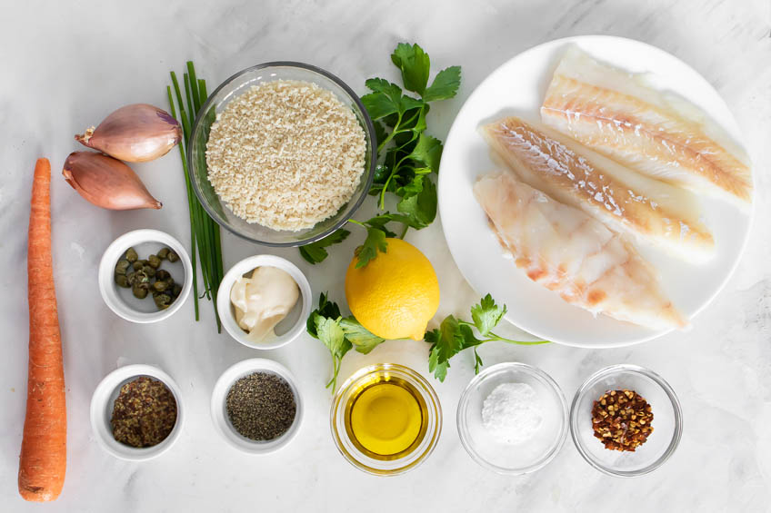 Ingredients for cod fish cakes