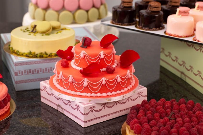 An assortment of Laduree cakes and pastries