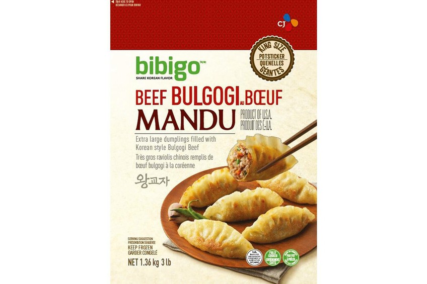 A package of Bibigo bulgogi beed mandu