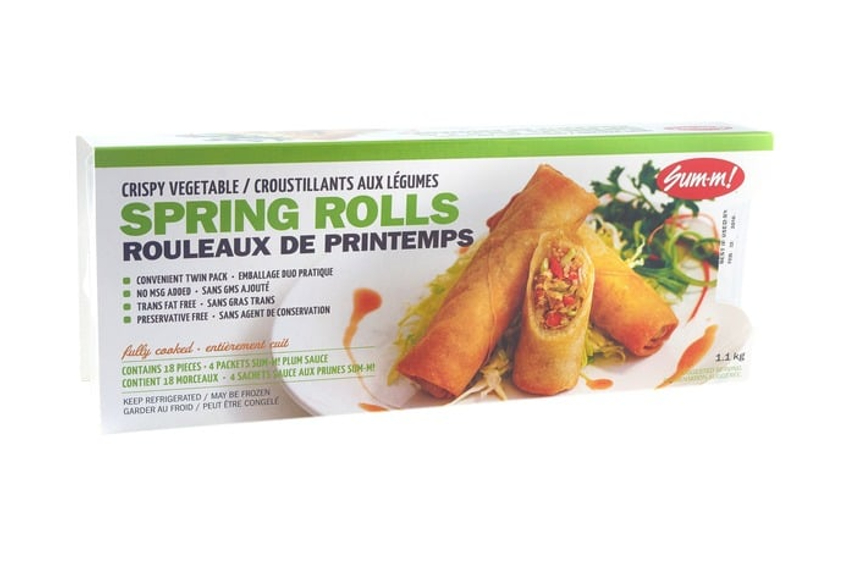 A package of vegetable spring rolls