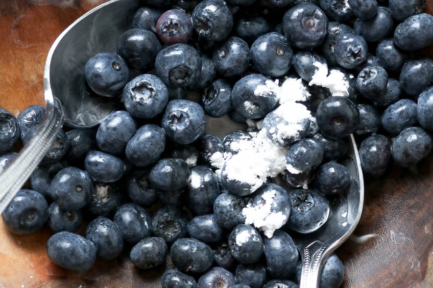 Blueberries tossed with cornstarch
