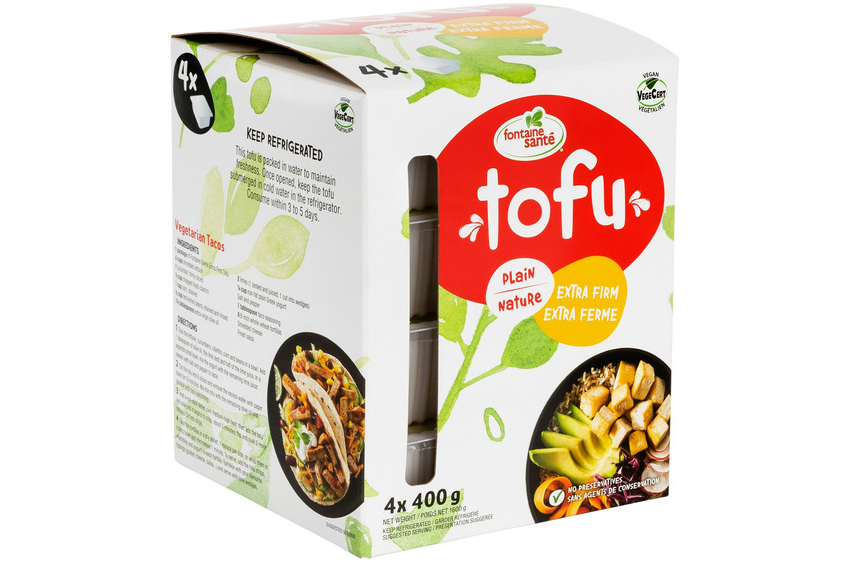 A four-pack of extra-firm tofu
