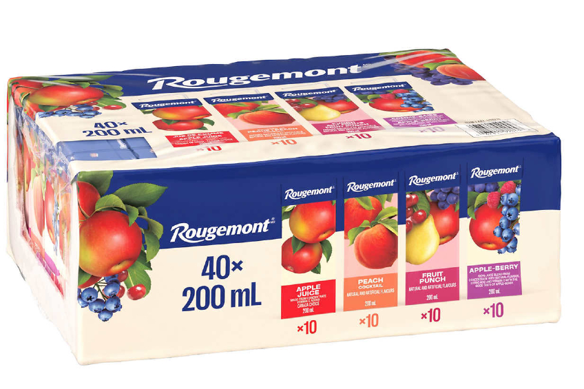 Rougemont mixed pack of 200mL juice boxes