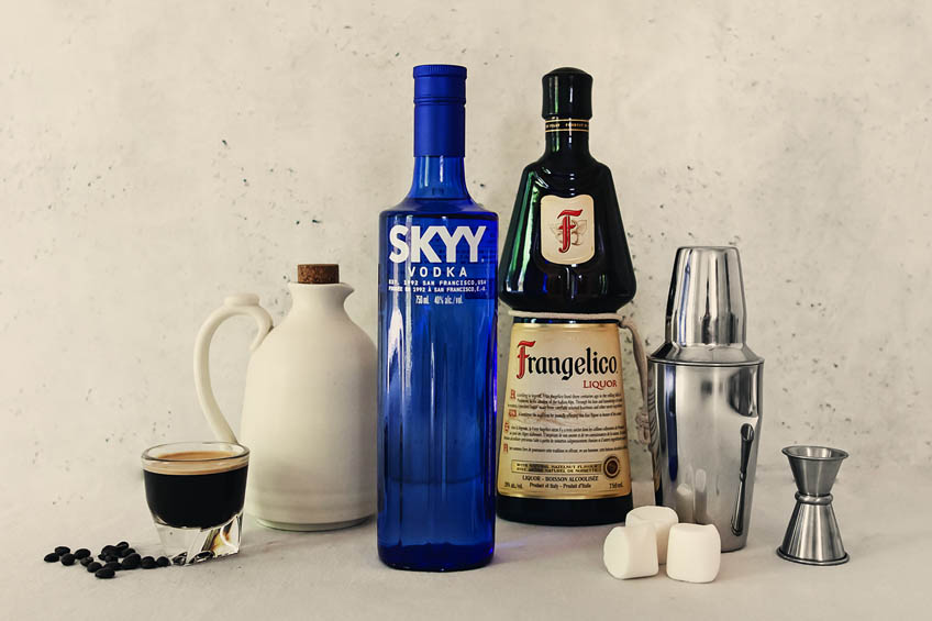 Ingredients for roasted marshmallow espresso martini