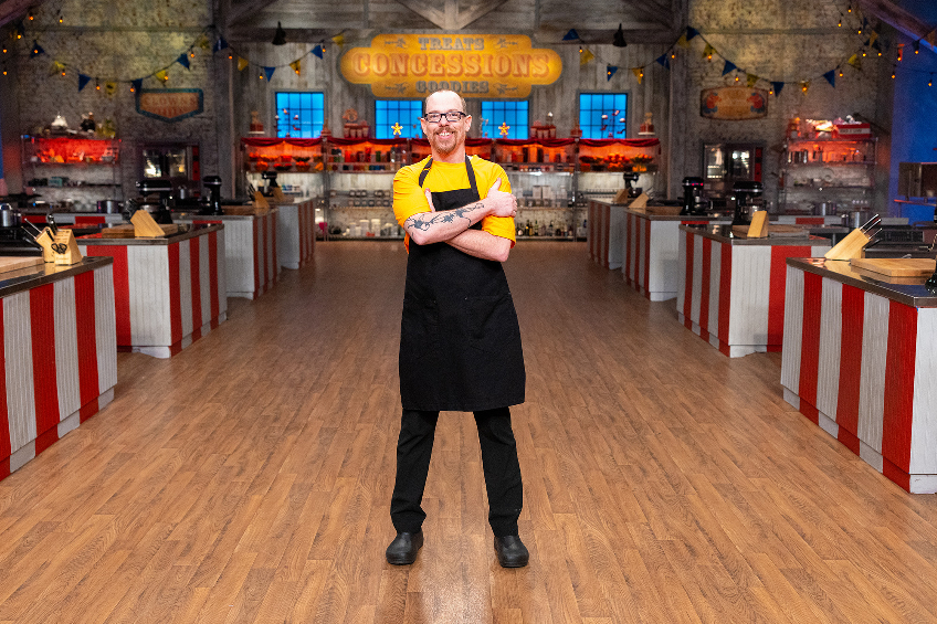 A shot of Halloween Baking Championship competitor Chad Conklin