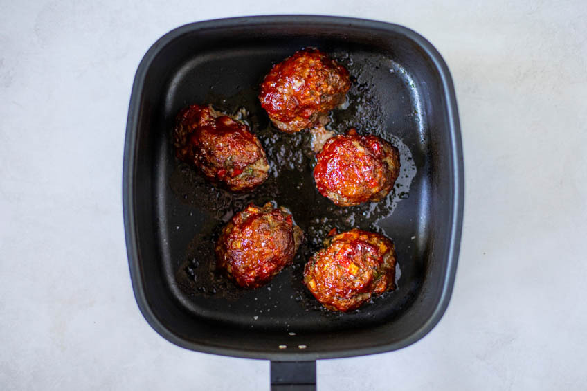 Mini meat loaves in an air fryer