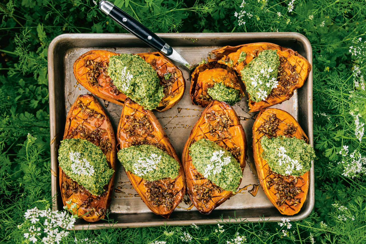 Maple spiced sweet potatoes