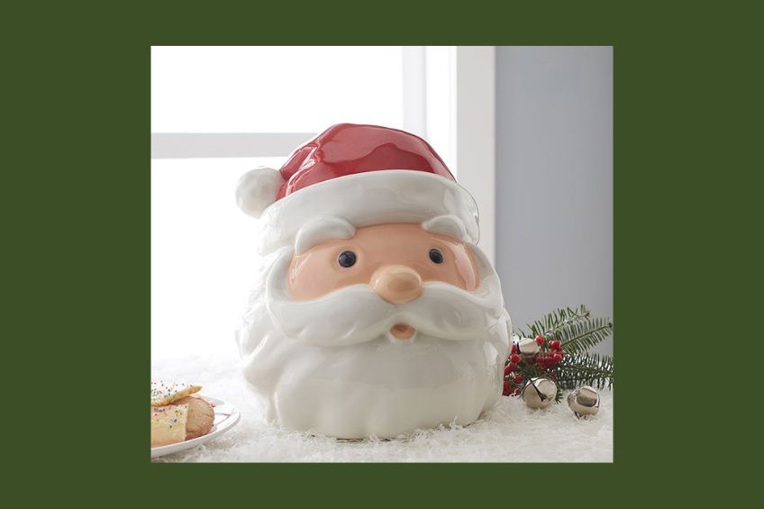 Santa shaped cookie jar