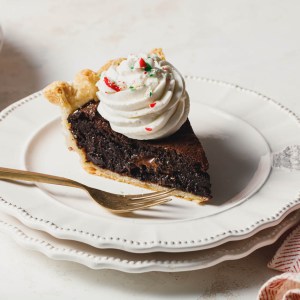 Brownie Pie With Peppermint Whipped Cream