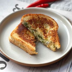 Parmesan-Crusted Chimichurri Grilled Cheese