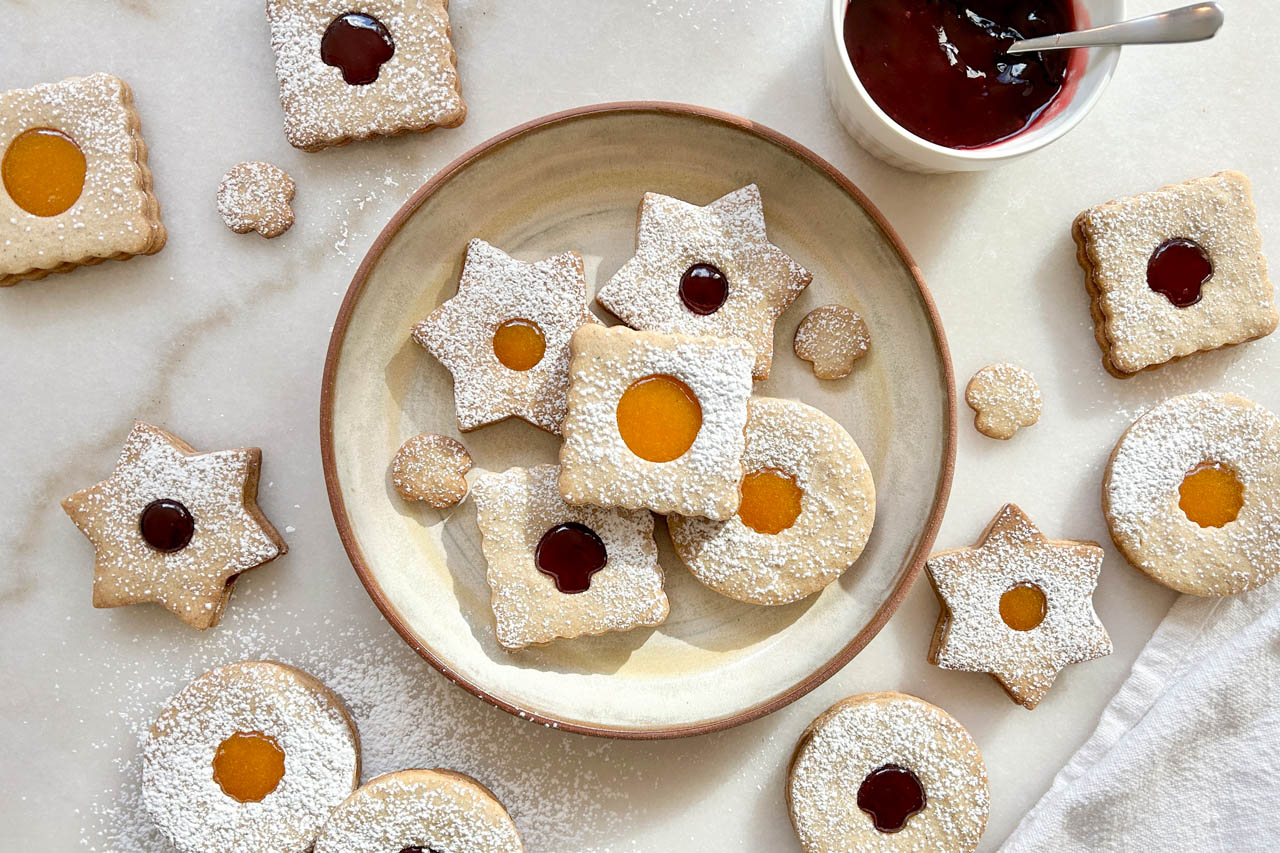 Jam-Filled Spiced Linzer Cookies