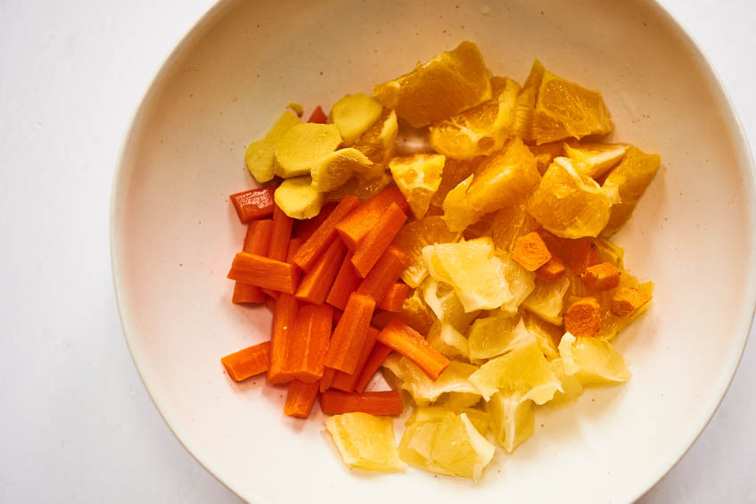 Immunity cube ingredients in a bowl