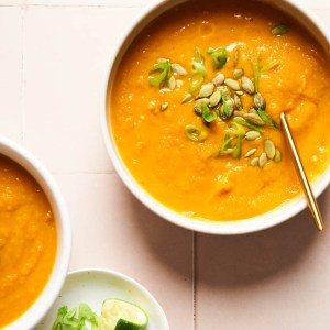 Miso Ginger Carrot and Sweet Potato Soup for Coughs and Sore Throats