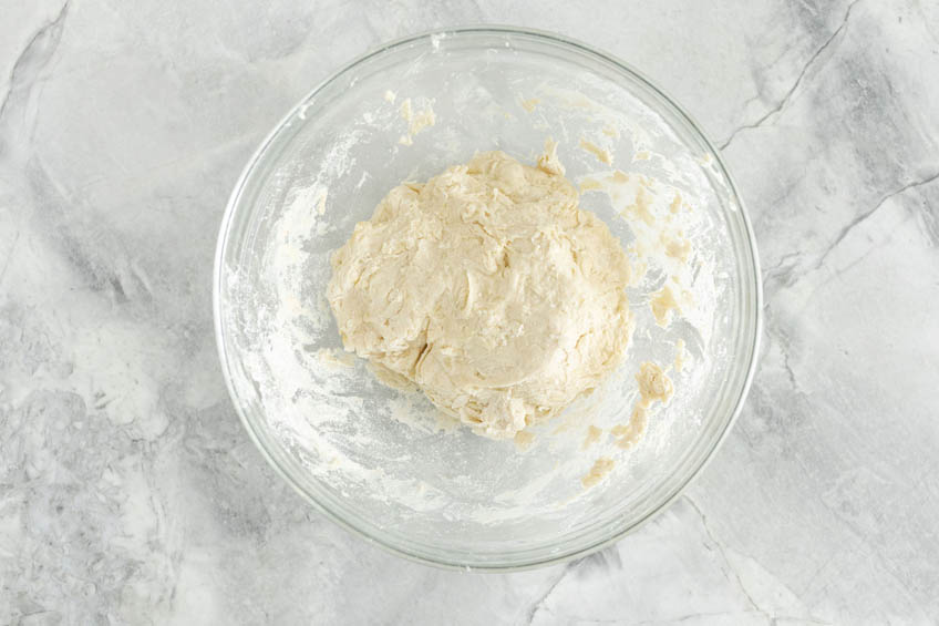 Kneaded dough in a bowl