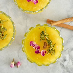Persian Saffron Rice Pudding (Sholeh Zard)