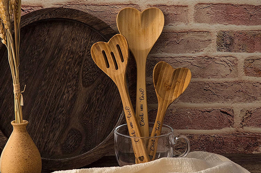 3-Piece Valentine’s Day Bamboo Heart Spoons