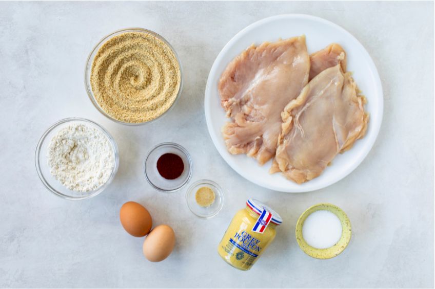Ingredients for chicken schnitzel