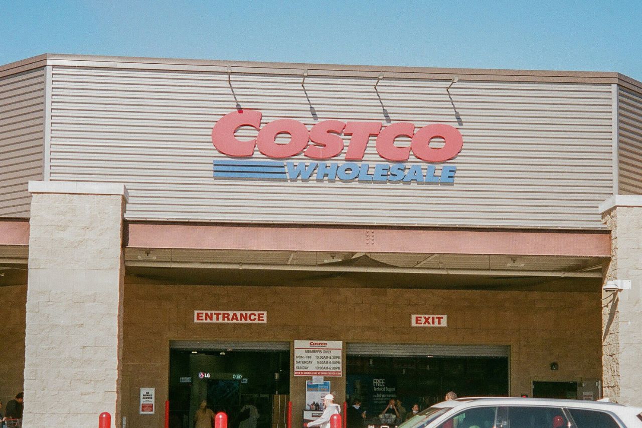 Close up of costco store sign