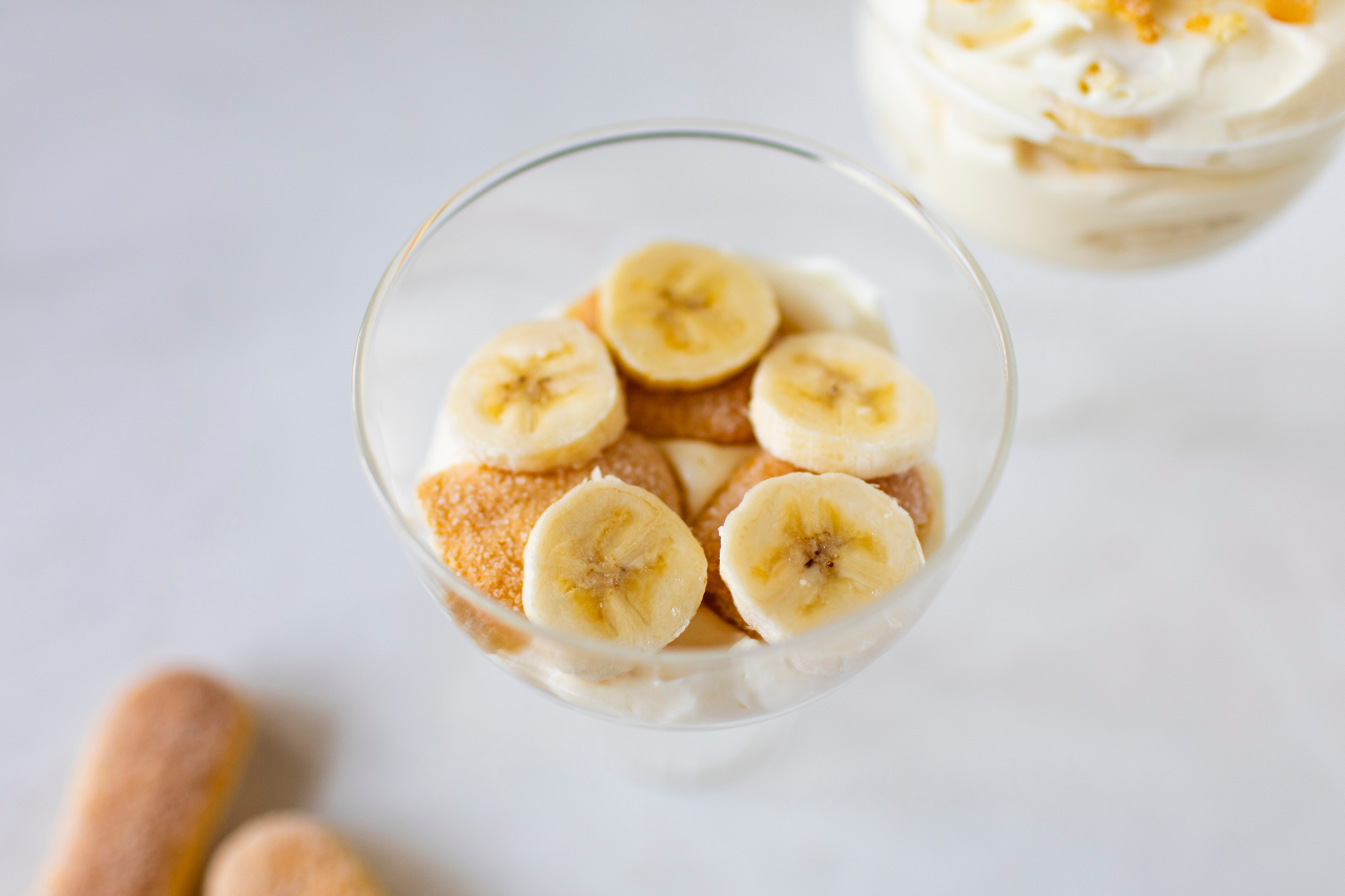 Banana pudding in a serving cup