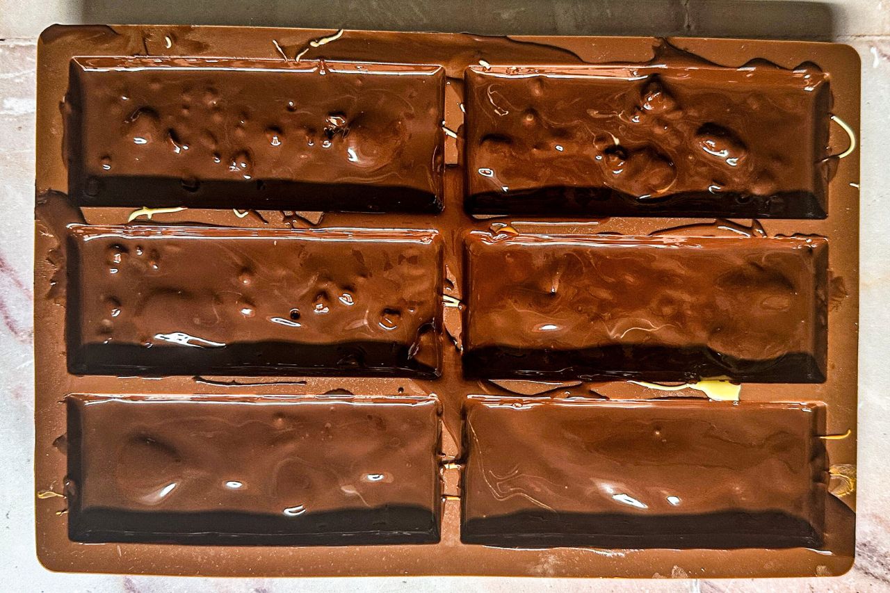 Chocolate in the molds