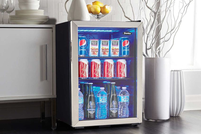 Danby 2.6 cu. ft. Stainless-steel Beverage Cooler in the living room